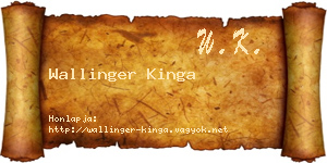 Wallinger Kinga névjegykártya